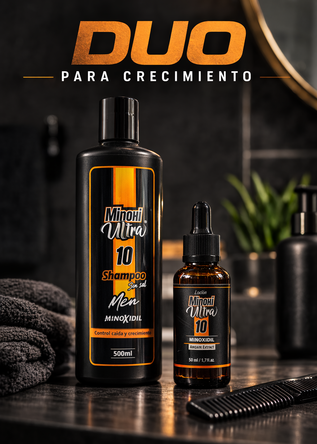 Dúo Shampoo para hombre + Tónico al 10%